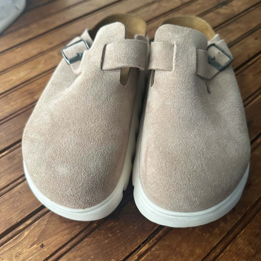 Birkenstock Tan Suede Mules